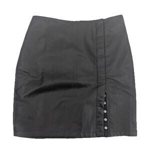 Metrostyle 100% Genuine Leather Skirt Women’s Size 10 Black A-Line Biker Punk